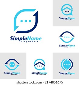 Plantilla de diseño del logotipo de Chat S. vector de concepto del logotipo S inicial. Símbolo de icono creativo