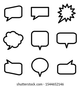 Set of Chat Speech Bubble icon. symbol of comment or message with trendy flat line style icon for web site design, logo, app, UI isolated on white background. vector illustration eps 10