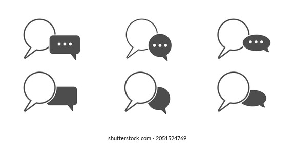 conjunto de iconos de la voz de chat, una burbuja de voz. Diseño plano.