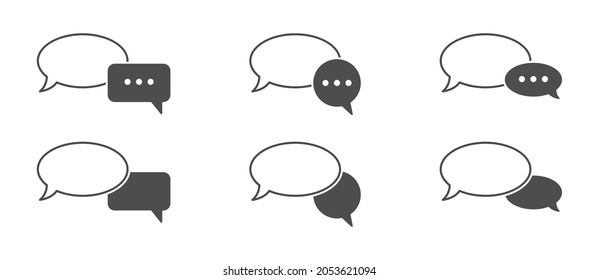 set of chat speech icons, a speech bubble. Flat design.