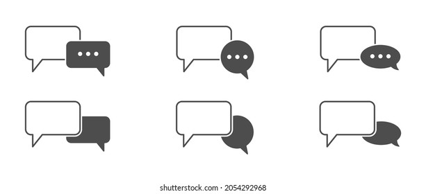 set of chat speech icons, a speech bubble. Flat design.