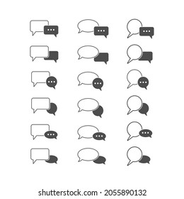 conjunto de iconos de la voz de chat, una burbuja de voz. Diseño plano.