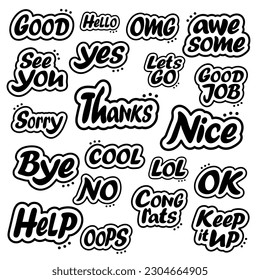 Set of chat sticker vector ilustration