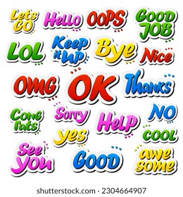 Set of chat sticker vector ilustration