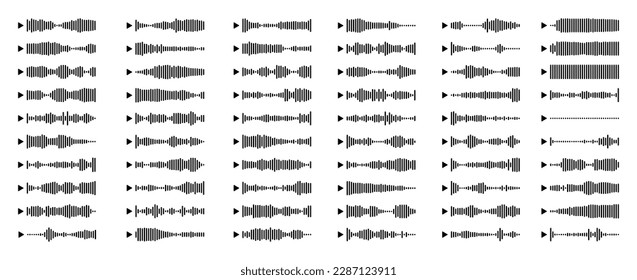 Set of chat voice message. Digital sound wave for message chat
