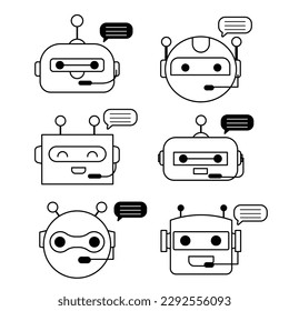Set of Chatbot icon t with speech bubble  vector illustration

