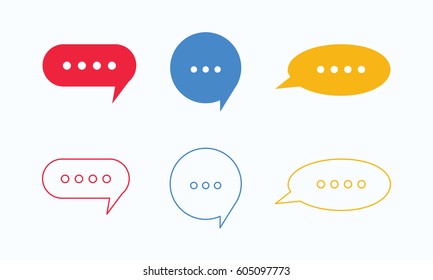 set chatting clouds vector graphics