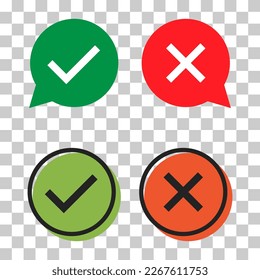 Set of check do dos mark, correct wrong sign, vector illustration choice icon .