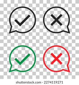 Set of check do dos mark, correct wrong sign, vector illustration choice icon .