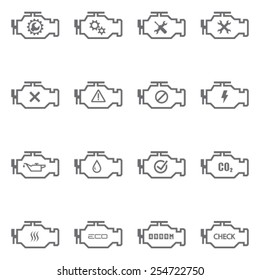 Set of check engine icons