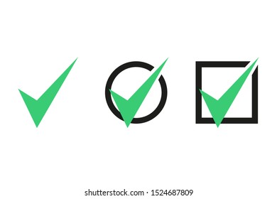 Set of check icon. Vector illustration in flat design