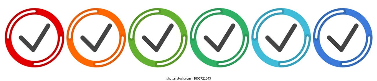 Markieren. Symbol mit 6 Farben. Design-UI und UX für Vektorgrafik