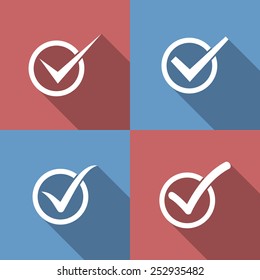 Set of check mark, check box icons
