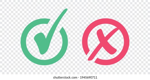 Set of check mark icon on a transparent background