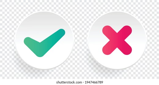 Set of check mark icon on a transparent background