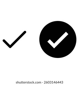 Set of  check mark icon. check mark, mark symbol, tick OK sign, right icon, solve sign, success, yes, approved icon collection illustration.