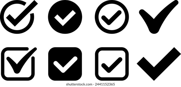 Set of check mark icon for web design or page template
