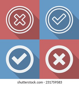 Set of check mark icons