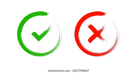 Set of Check Mark icons. Tick and X mark sign. and web design. vector illustration on white background