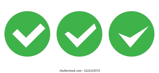 Un conjunto de iconos de marca de verificación en varias formas. Correcto o autenticación. Vectores editables.