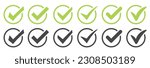 Set of check mark icons. Vector