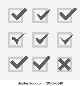 Set of check mark Ok confirm accept voice symbol icon web design elements and mobile applications vector