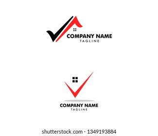 Set of Check Mark Real Estate Logo Template
