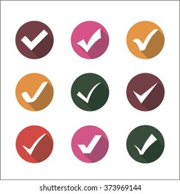 Set of check mark web icons for business. vector illustration. isolated objects