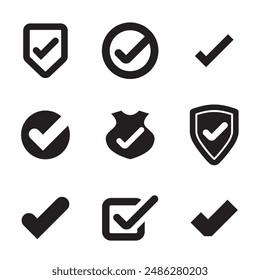 Auf weißem Hintergrund isolierte Gruppe von Auswahlfeldern. Korrektes Symbol der Kollektion