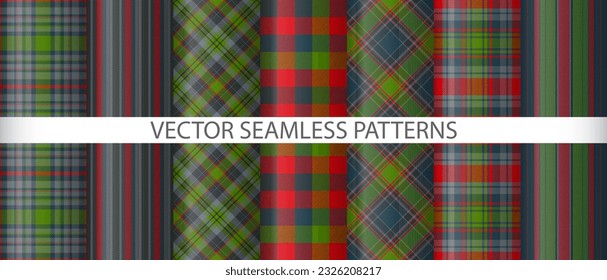 Scheck geplünderte Textilien. Hintergrundtexturvektor. Tartan nahtlose Musterkollektion.