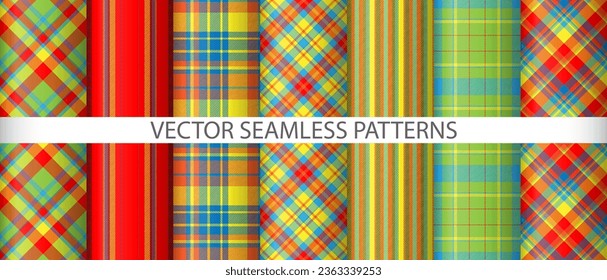 Marque la textura de plaid. Tartán de patrón de tejido. Colección textil vectorial sin costuras de fondo.