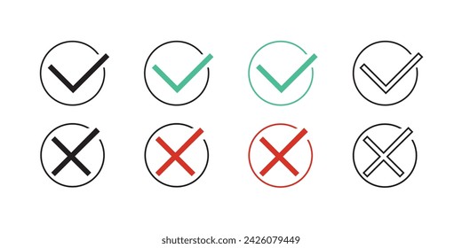 Set of check or tick icon 