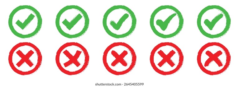 Set of Check tick mark icon set. marker checklist symbol right circle. checklist signs, and an approval badge. Flat and modern checkmark design, vector illustration.