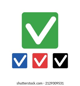 A set of checkbox icons. Decision and acceptance. Editable vectors.