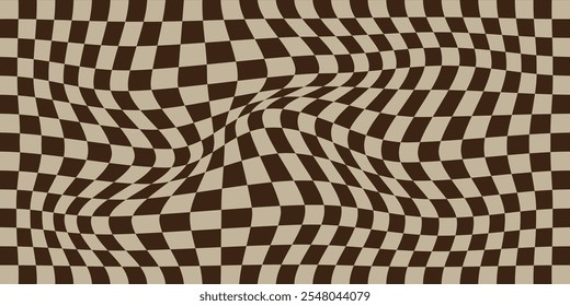 Set of checkerboard backgrounds in pale pastel colors. Groovy hippie chessboard pattern. Retro 60s 70s psychedelic design.