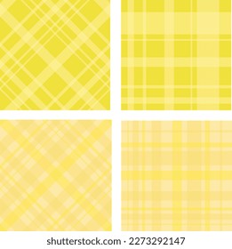 Set with checkered background in yellow colors for plaid, fabric, textile, clothes, tablecloth and other things. Vector image.