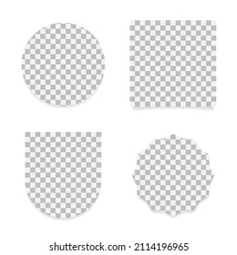 Set Of Checkered, Empty, Transparent Pattern Frames - Vector Illustration