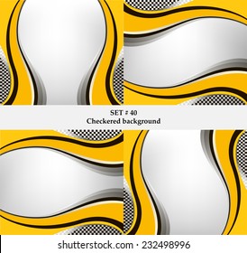Set of checkered vector flag background. Sport wallpaper set eps10 
