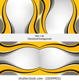 Set of checkered vector flag background. Sport wallpaper set eps10 