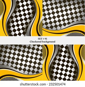 Set of checkered vector flag background. Sport wallpaper set eps10