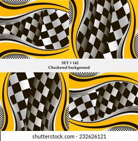 Set of checkered vector flag background. Sport wallpaper set eps10