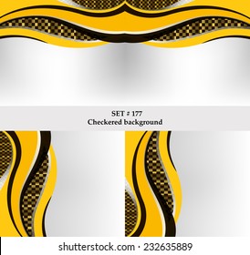 Set of checkered vector flag background. Sport wallpaper set eps10 