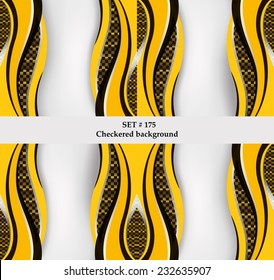 Set of checkered vector flag background. Sport wallpaper set eps10 