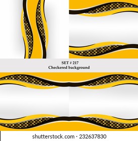 Set of checkered vector flag background. Sport wallpaper set eps10 