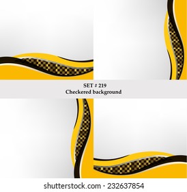 Set of checkered vector flag background. Sport wallpaper set eps10 