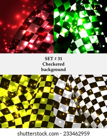 Set of checkered vector flag background. Sport wallpaper set eps10