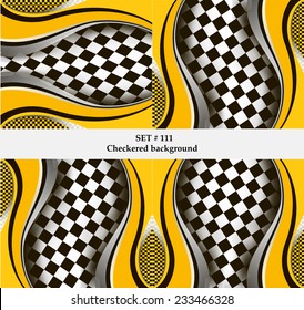 Set of checkered vector flag background. Sport wallpaper set eps10