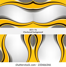 Set of checkered vector flag background. Sport wallpaper set eps10