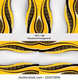 Set of checkered vector flag background. Sport wallpaper set eps10