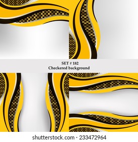 Set of checkered vector flag background. Sport wallpaper set eps10